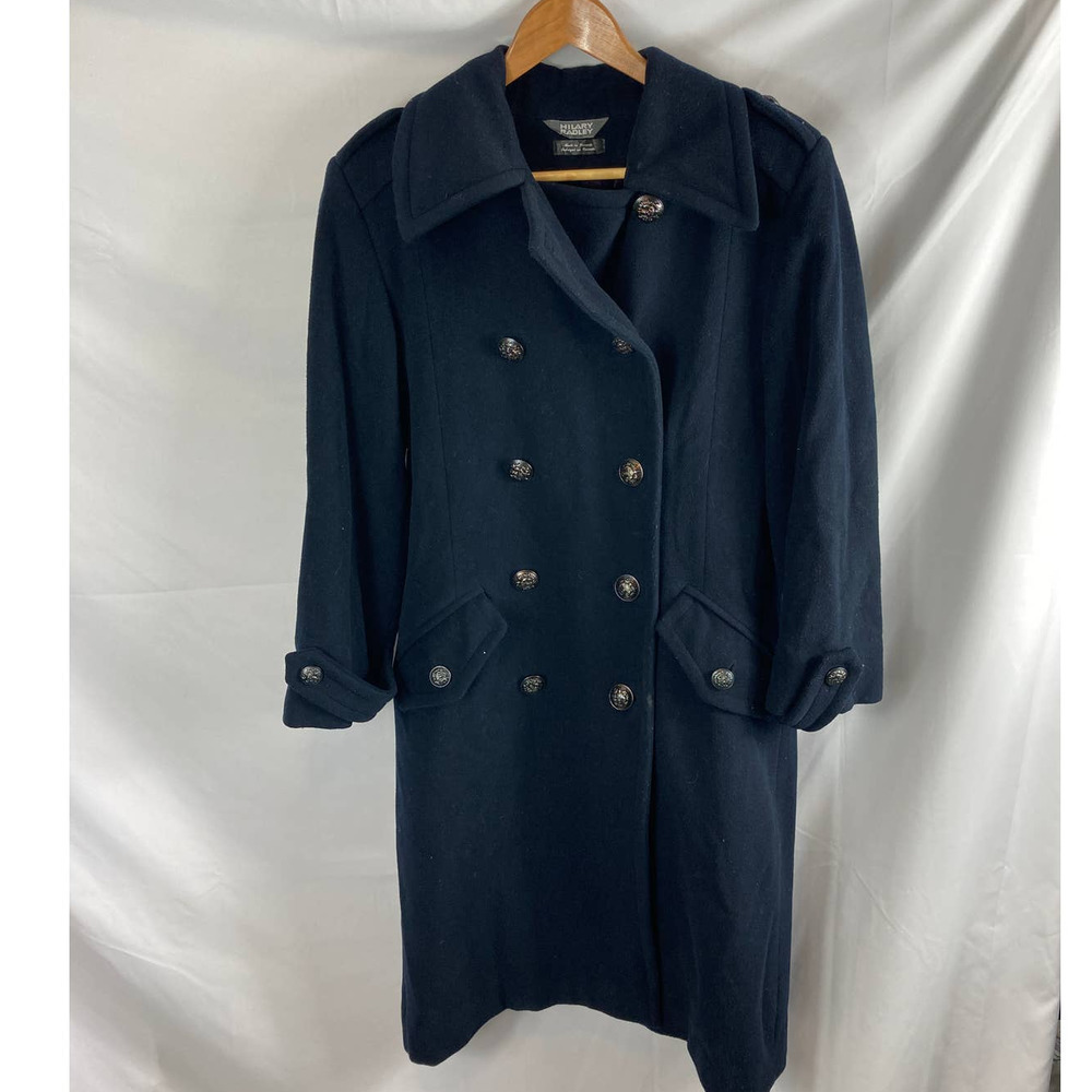 Wool Double-Breasted Navy Coat